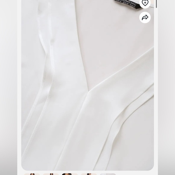 BloomChic Plus Size 3XL White V Neck Plain Ruffles Pleated Blouse us22-24 - Picture 5 of 6